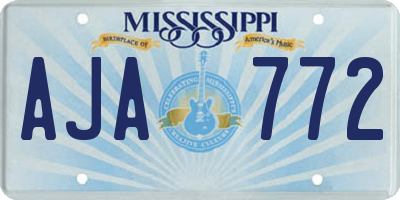 MS license plate AJA772