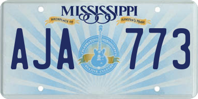 MS license plate AJA773