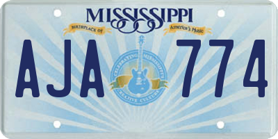 MS license plate AJA774