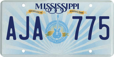 MS license plate AJA775