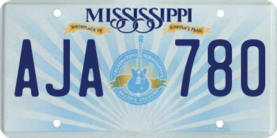 MS license plate AJA780