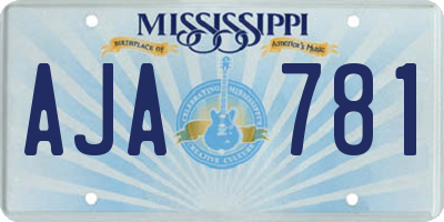 MS license plate AJA781