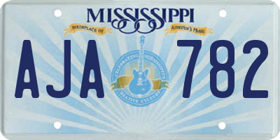 MS license plate AJA782