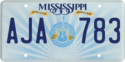 MS license plate AJA783