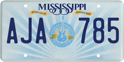 MS license plate AJA785