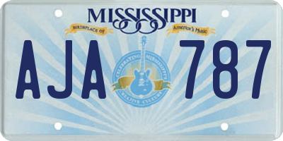 MS license plate AJA787