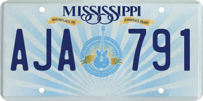 MS license plate AJA791