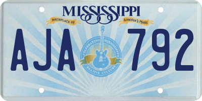 MS license plate AJA792