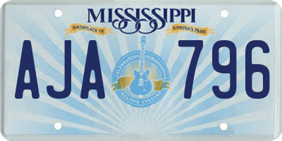 MS license plate AJA796