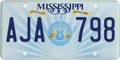MS license plate AJA798