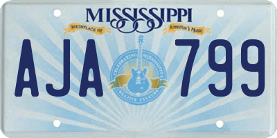MS license plate AJA799