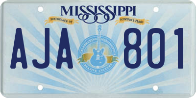 MS license plate AJA801