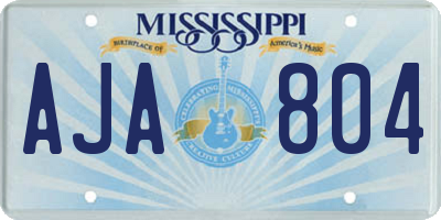 MS license plate AJA804