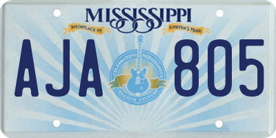 MS license plate AJA805