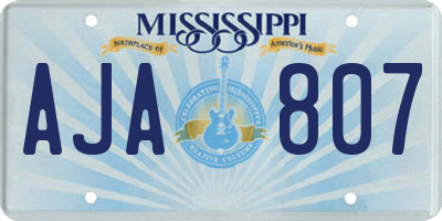 MS license plate AJA807