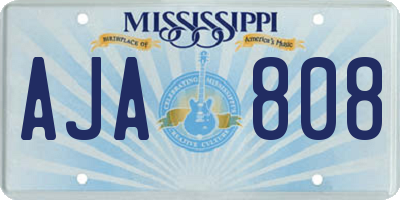 MS license plate AJA808