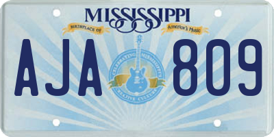 MS license plate AJA809