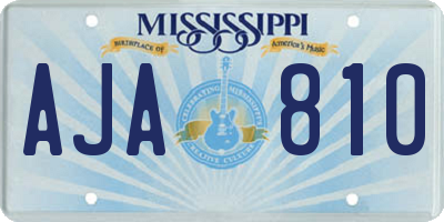 MS license plate AJA810