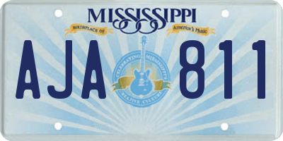 MS license plate AJA811