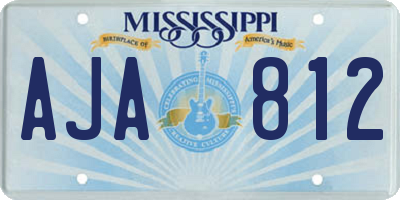 MS license plate AJA812