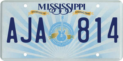 MS license plate AJA814