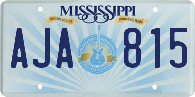 MS license plate AJA815