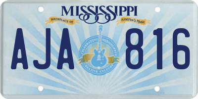 MS license plate AJA816