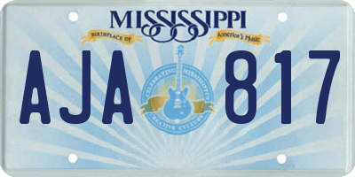 MS license plate AJA817