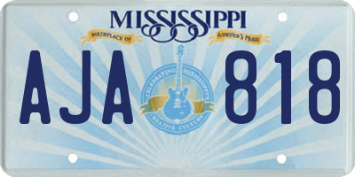 MS license plate AJA818