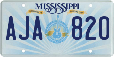 MS license plate AJA820