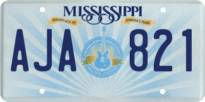 MS license plate AJA821