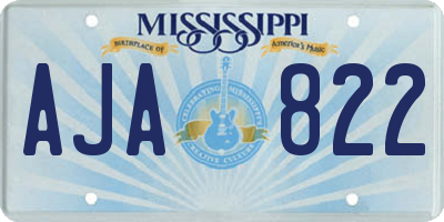 MS license plate AJA822