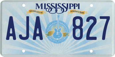 MS license plate AJA827