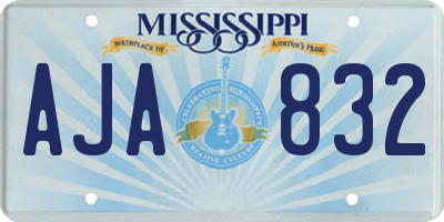 MS license plate AJA832