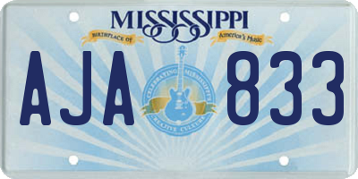 MS license plate AJA833