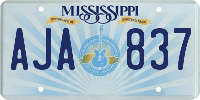 MS license plate AJA837