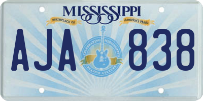 MS license plate AJA838