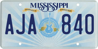 MS license plate AJA840