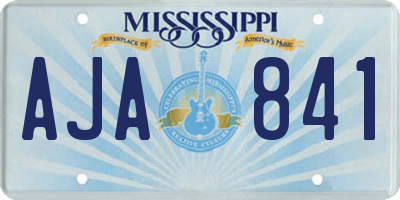 MS license plate AJA841