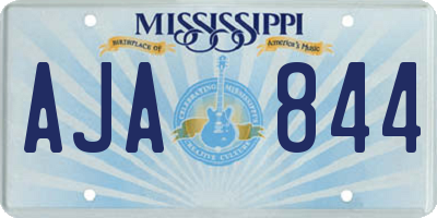 MS license plate AJA844