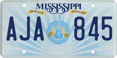 MS license plate AJA845