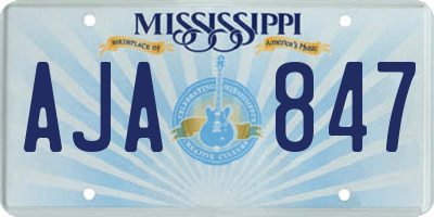 MS license plate AJA847