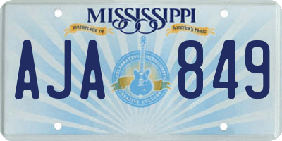 MS license plate AJA849