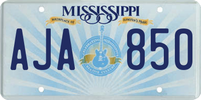 MS license plate AJA850