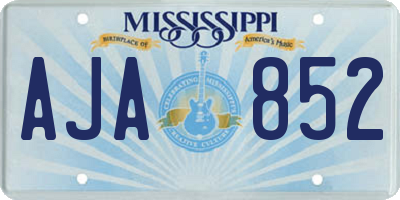 MS license plate AJA852
