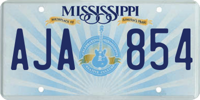 MS license plate AJA854