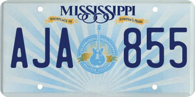 MS license plate AJA855