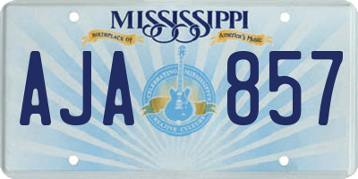MS license plate AJA857