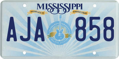 MS license plate AJA858