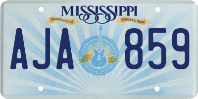 MS license plate AJA859